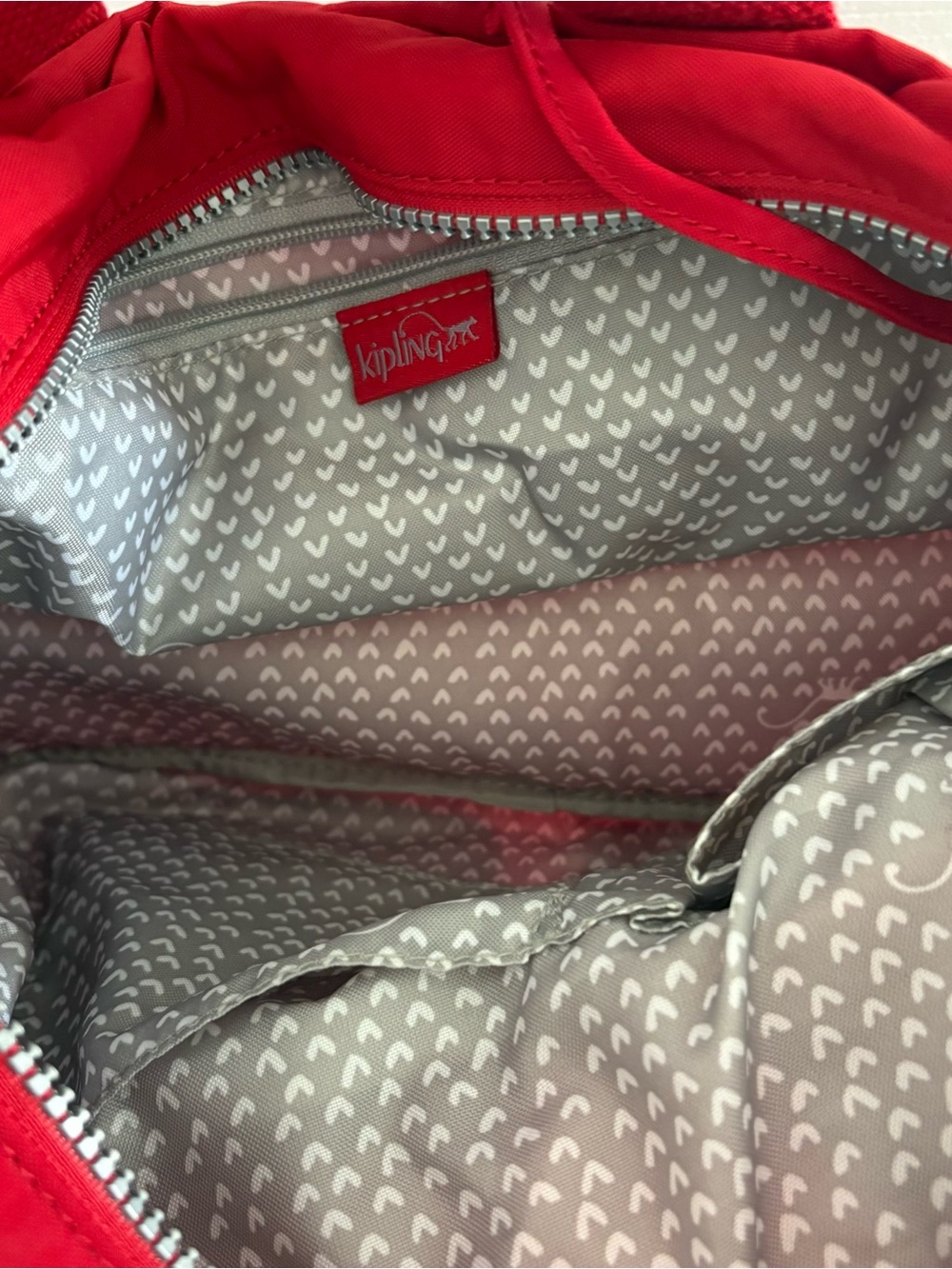 Kipling Red Crossbody Shoulder Bag with Dual Handles - Picture 5 of 6